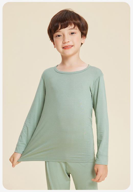 【舒适打底】A类莫代尔儿童秋衣秋裤套装薄款圆领春秋5A抗菌男童女童保暖内衣 商品图4