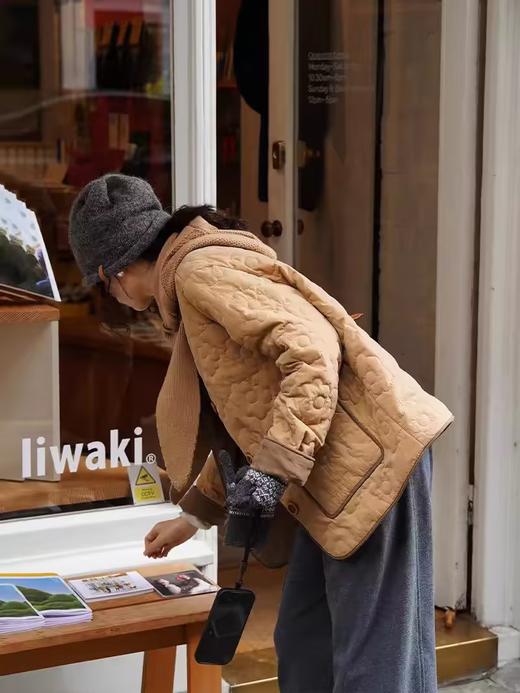 浮生八记/24D166/可拆耳朵针织帽绗缝花朵棉衣 商品图2