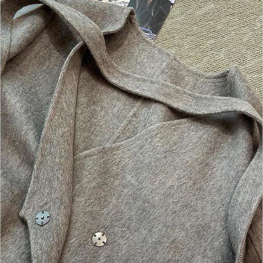 【顺丰包邮】40137 洛诗琳秋冬新款设计感绑带骆驼绒长款毛呢大衣0601 商品图4