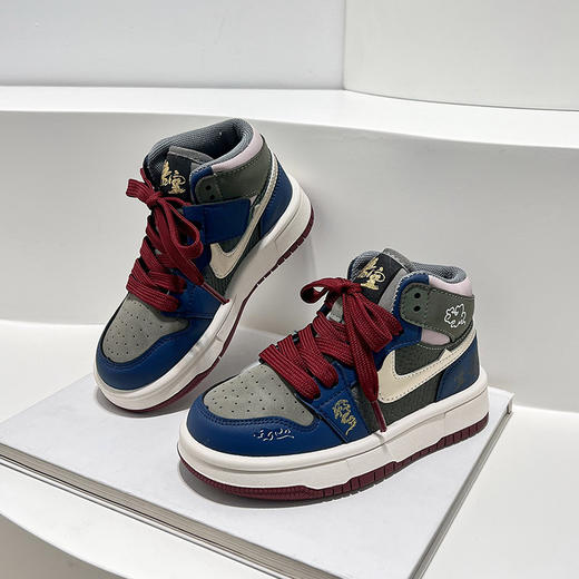 童鞋悟空潮牌男童板鞋2024秋冬款高帮休闲运动鞋女童加绒二棉鞋子💕 商品图7