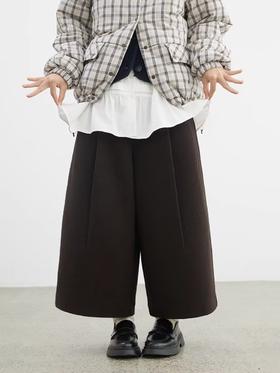 步履不停/4D43127C/A形阔腿裤九分毛呢小个子女裤