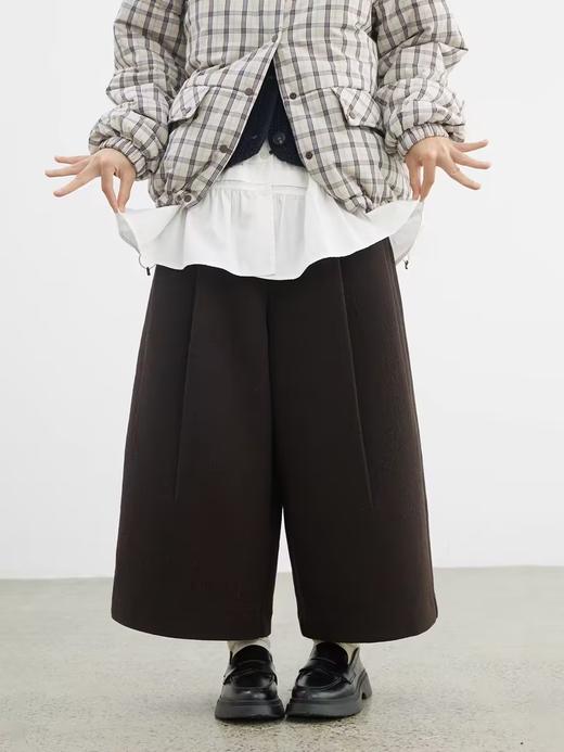 步履不停/4D43127C/A形阔腿裤九分毛呢小个子女裤 商品图0