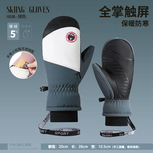 滑雪焖子手套女冬季保暖触屏防滑耐磨骑行防风防水加绒内胆手套冬 商品图1