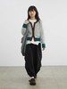 步履不停/4D13231C/复古拼色圆领短款针织开衫毛衣 商品缩略图2