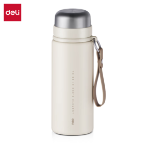 得力LL622保温杯(子弹头)(600mL)(304内胆)(米白色)(彩盒装)
