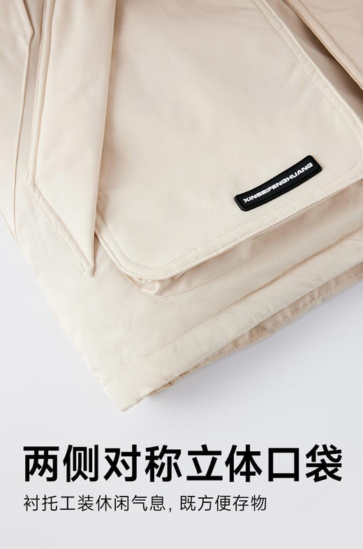 赤兔嗨购工装棉服情侣2024冬季新款爆款韩系羽绒棉袄大毛领派克服 商品图8