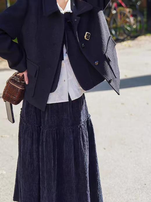 浮生八记/24D158/复古cdg风格密拷花边拼接蛋糕裙优雅半身裙 商品图1