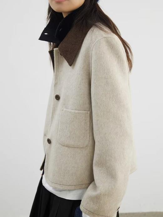 步履不停/4D21061C/短款撞色翻领小个子双面呢外套上衣 商品图2