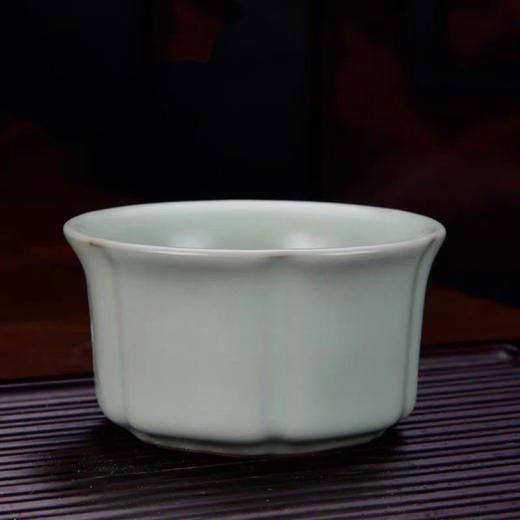 【汝窑花瓣杯/六方杯】中式汝窑茶杯功夫茶具家用主人杯品茗杯 商品图7