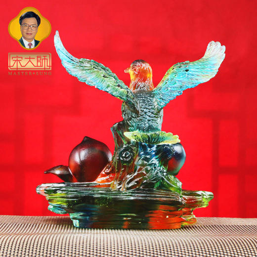 宋韶光大师新款 大展鸿图 财富古法琉璃摆件礼品饰物 商品图5