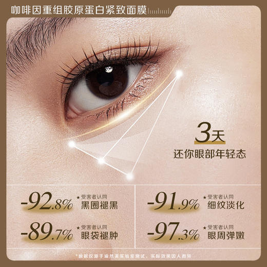 瑜然美咖啡因重组胶原蛋白紧致眼膜补水保湿提拉紧致抗皱淡纹细纹眼干 商品图3