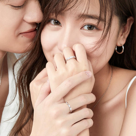 【蝶恋对戒】Fanci范琦925银情侣对戒 蝶恋闭口女戒单戒发光开口可调节戒指 小众设计纪念日送女友礼物送男友 商品图4