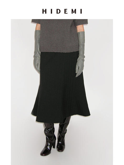 HIDEMI极简立体剪裁设计感显瘦气质感鱼尾半身裙 商品图0