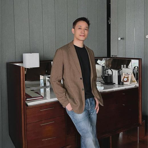 【顺丰包邮】34222 洛诗琳秋冬设计感竹节亚麻格绸男士西装外套1013 商品图2