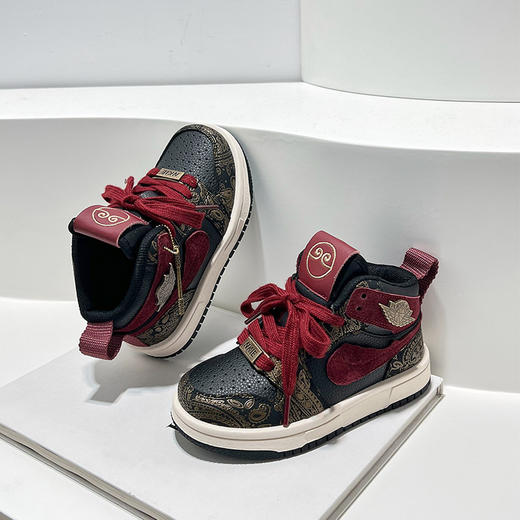 童鞋悟空潮牌男童板鞋2024秋冬款高帮休闲运动鞋女童加绒二棉鞋子💕 商品图3