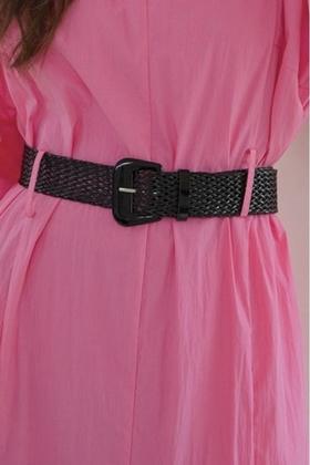 ANSUABEL 编织拼皮黑色腰带 18063