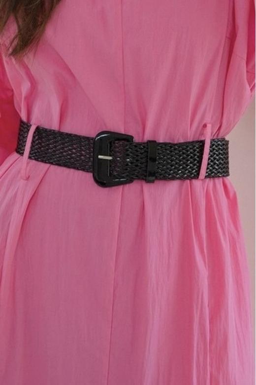 ANSUABEL 编织拼皮黑色腰带 18063 商品图0