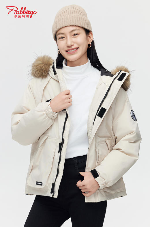 赤兔嗨购工装棉服情侣2024冬季新款爆款韩系羽绒棉袄大毛领派克服 商品图1