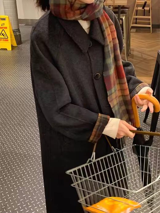 浮生八记/24C127/正反两穿羊毛复古英伦翻领双面呢大衣 商品图2