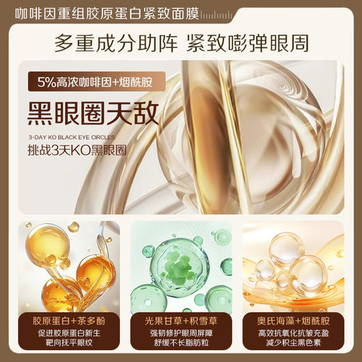 瑜然美咖啡因重组胶原蛋白紧致眼膜补水保湿提拉紧致抗皱淡纹细纹眼干 商品图2