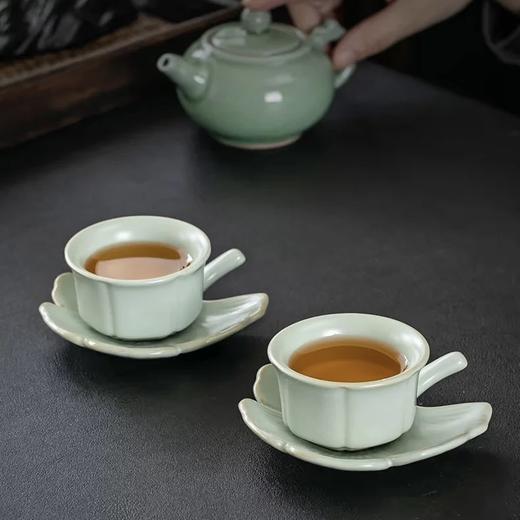 【汝窑花瓣杯/六方杯】中式汝窑茶杯功夫茶具家用主人杯品茗杯 商品图4