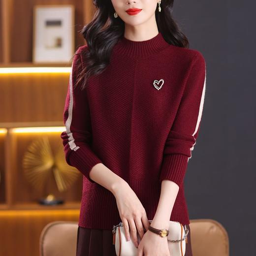 CC-89-3805秋冬季新款简约百搭套头设计感纯色毛衣针织打底衫上衣女 商品图1