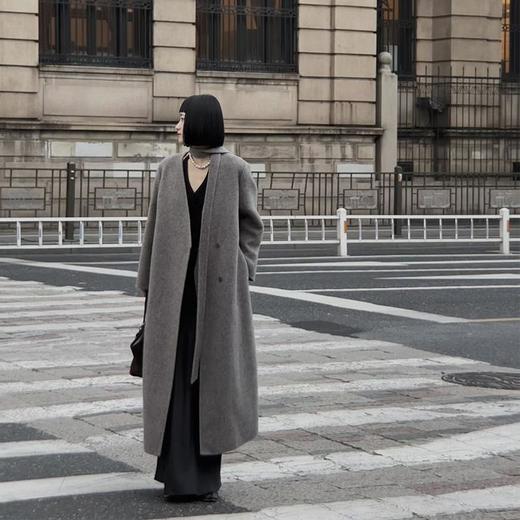 【顺丰包邮】40137 洛诗琳秋冬新款设计感绑带骆驼绒长款毛呢大衣0601 商品图1