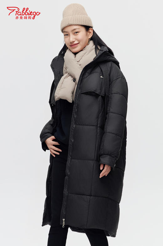 赤兔嗨购爆款羽绒棉服女中长款过膝2024冬季新款韩版棉袄宽松加厚棉衣外套 商品图1