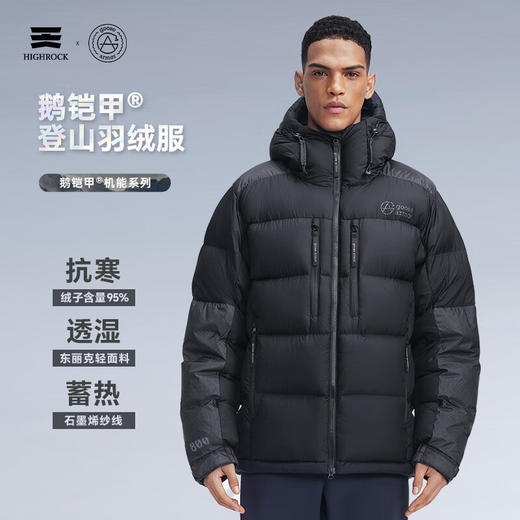 天石鹅铠甲2024新款800蓬鹅绒加厚防风羽绒服男士雪山东北严寒GX322 亮橘/秋叶橙色 GX322 XL 180/100A 商品图1