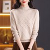 CC-89-3802秋冬季新款简约百搭设计感羊毛半高领纯色毛衣内搭叠穿上衣 商品缩略图1