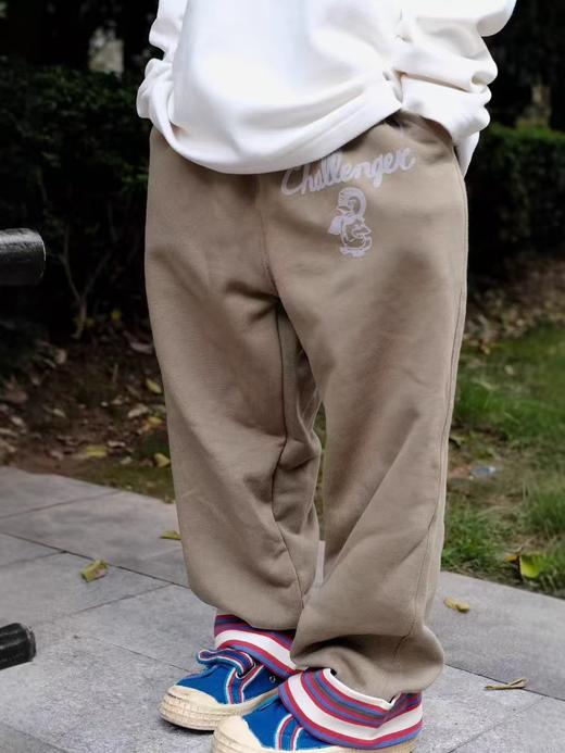 2024秋冬DD同款日系企鹅加绒卫裤！印花立体刺绣彩色条纹轻抓绒运动长裤！ 商品图0