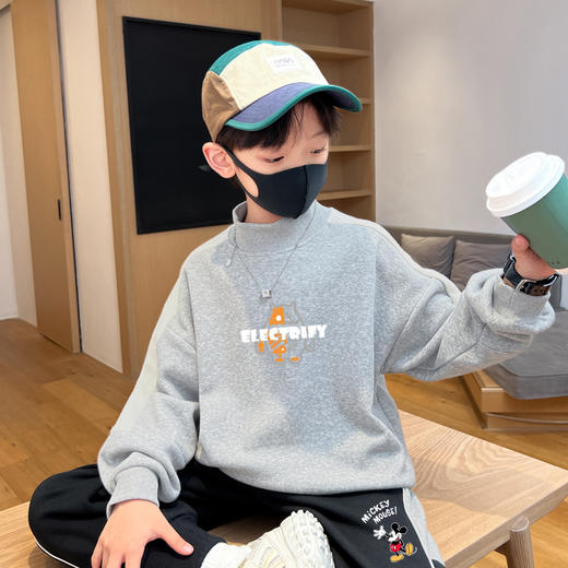 男童加绒加厚卫衣冬季2024新款男大童上衣秋冬款儿童保暖衣服冬装 商品图4