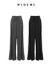 HIDEMI【江疏影同款】进口绵羊毛保暖厚款双压褶垂顺感超模阔腿裤长裤 黑色|深灰色 商品缩略图7