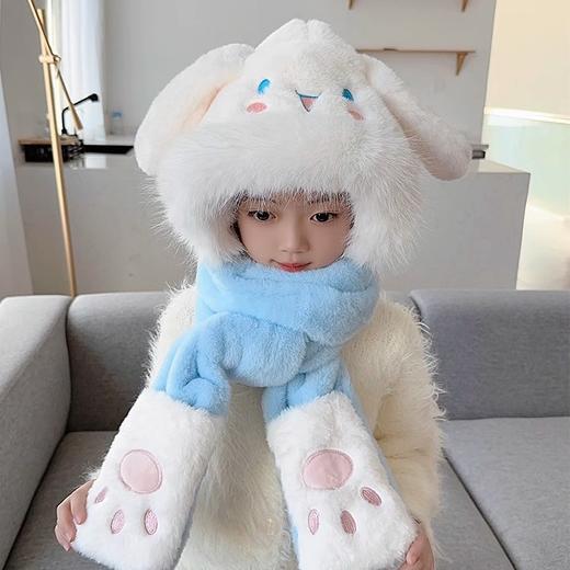 【加厚毛绒！保暖护耳】冬季儿童帽子围巾手套一体三件套女孩可爱户外保暖宝宝毛绒护耳帽。ry 商品图2