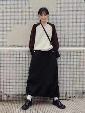 步履不停/4D41127C/日系山系休闲工装登山抽绳半裙长裙