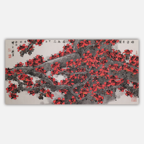 陈永锵国画68x143CM《雄姿英发岭南花》一8.75平尺手绘纸本宣纸国画作品[原作编号GH0386]