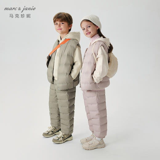 【无缝羽绒裤】马克珍妮男女童超轻保暖羽绒裤儿童裤子冬装241576 商品图1