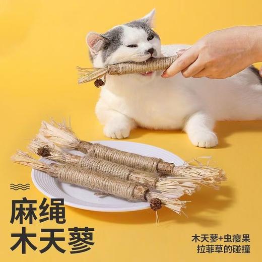 木天蓼拉菲草猫咪磨牙棒22cm 自嗨解磨牙洁齿闷耐咬逗幼猫棒小猫咪玩具 商品图4