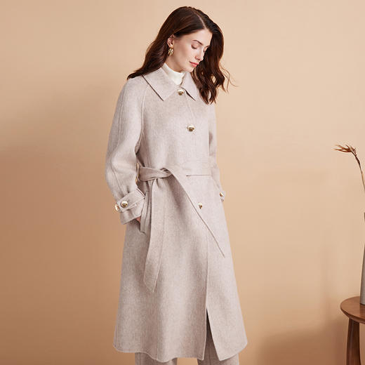 EITIE爱特爱冬季新款修身a版显瘦通勤100%绵羊毛高级时尚毛呢大衣D2414409 商品图1