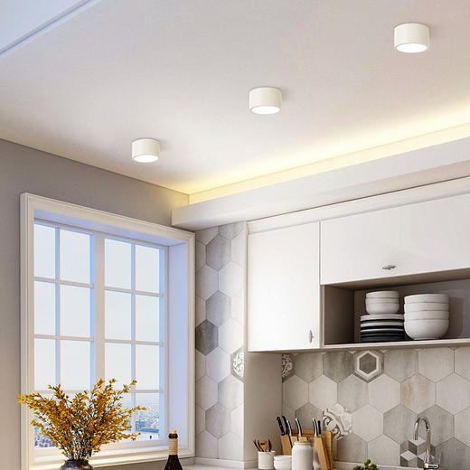 欧普（OPPLE）筒灯白色卫生间客厅背景墙卧室玄关过道铂钻明装 商品图3