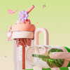 【6F】多样屋可可猫女儿童大容量吸管杯带把手便携水杯2024新款生日礼物 薄荷曼波-月牙手柄带茶漏  1000ml 商品缩略图3