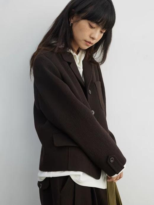 步履不停/4D22023C/复古学院风双面呢短款呢子西装外套 商品图2