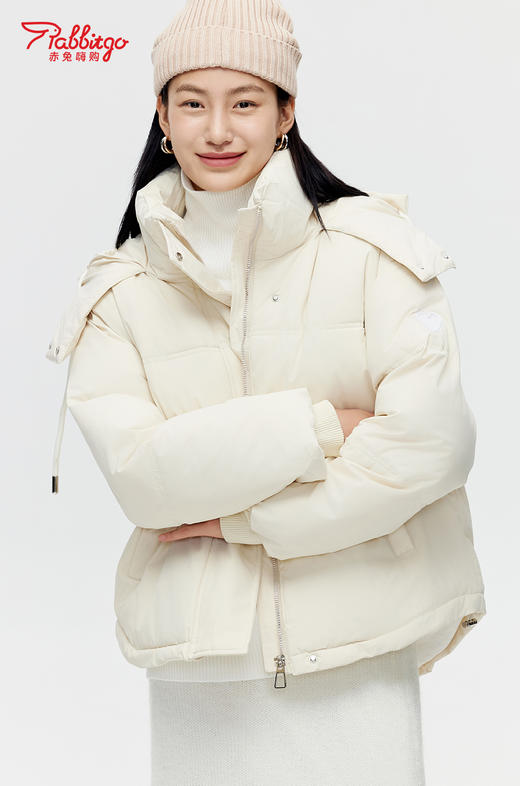 赤兔嗨购2024冬季新款羽绒棉服女短款时尚百搭保暖宽松加厚连帽外套 商品图5