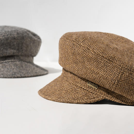 BY357复古英伦风人字纹鸭舌帽百搭羊毛报童帽冬季老钱风帽子24RJ011 商品图2