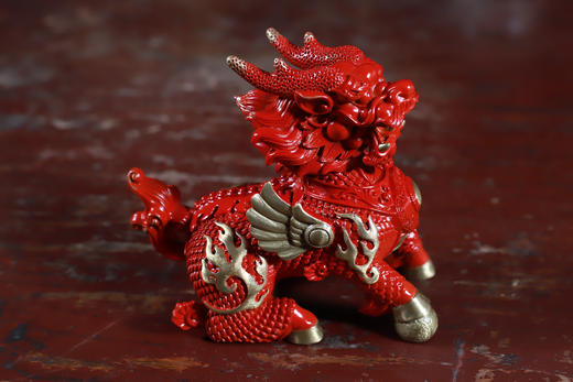 全铜彩绘麒麟摆件，办公家居客厅玄关装饰品 商品图2