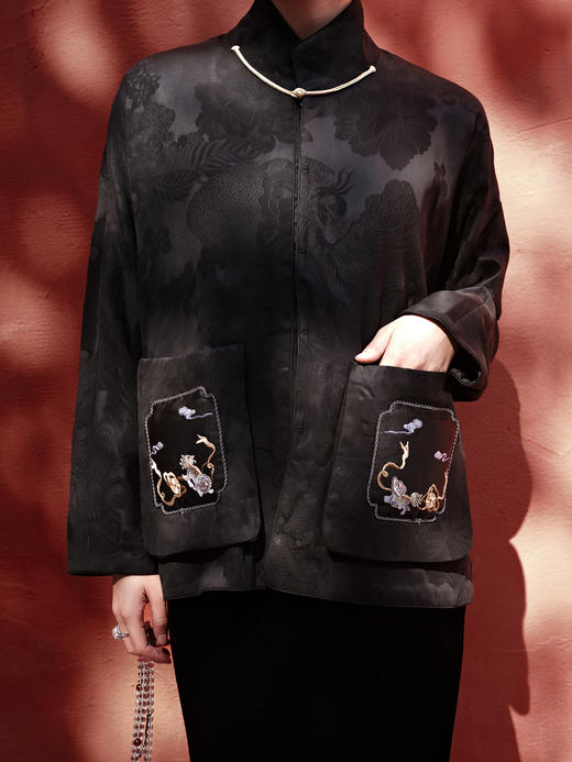 盛唐牡丹| 双狮戏绣球香云纱外套 商品图1