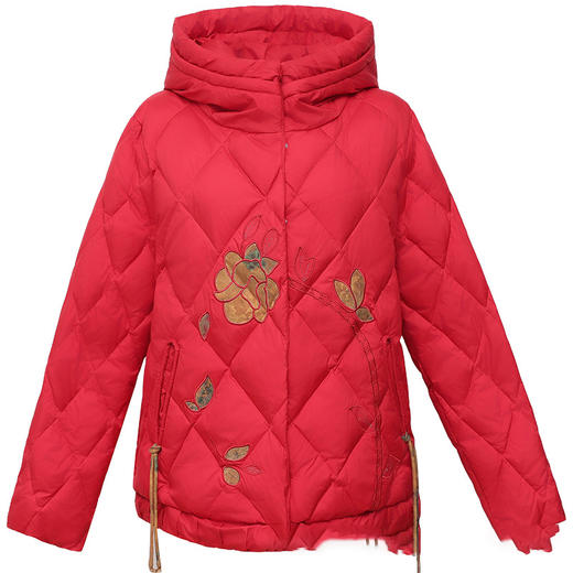 QYM-LRX-12172488B05 -Y大码连帽羽绒服时尚新款印花羽绒服外穿短款休闲保暖外套 商品图3