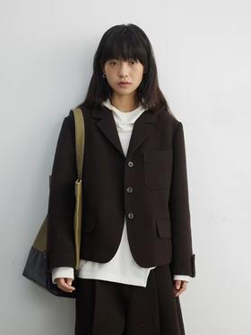 步履不停/4D22023C/复古学院风双面呢短款呢子西装外套