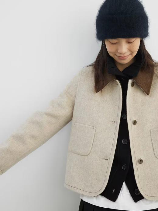 步履不停/4D21061C/短款撞色翻领小个子双面呢外套上衣 商品图3