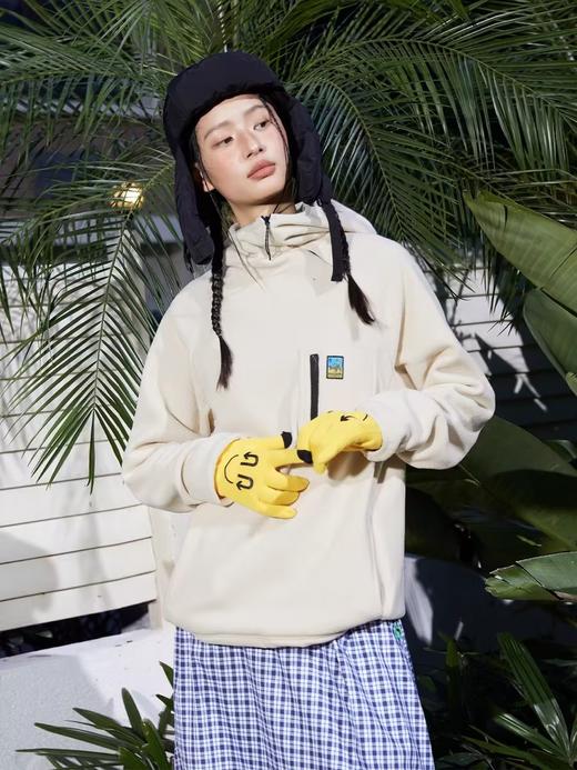 Mood Like Me/MWY2413/斜拉链贴袋格子摇粒绒保暖连帽卫衣 商品图1